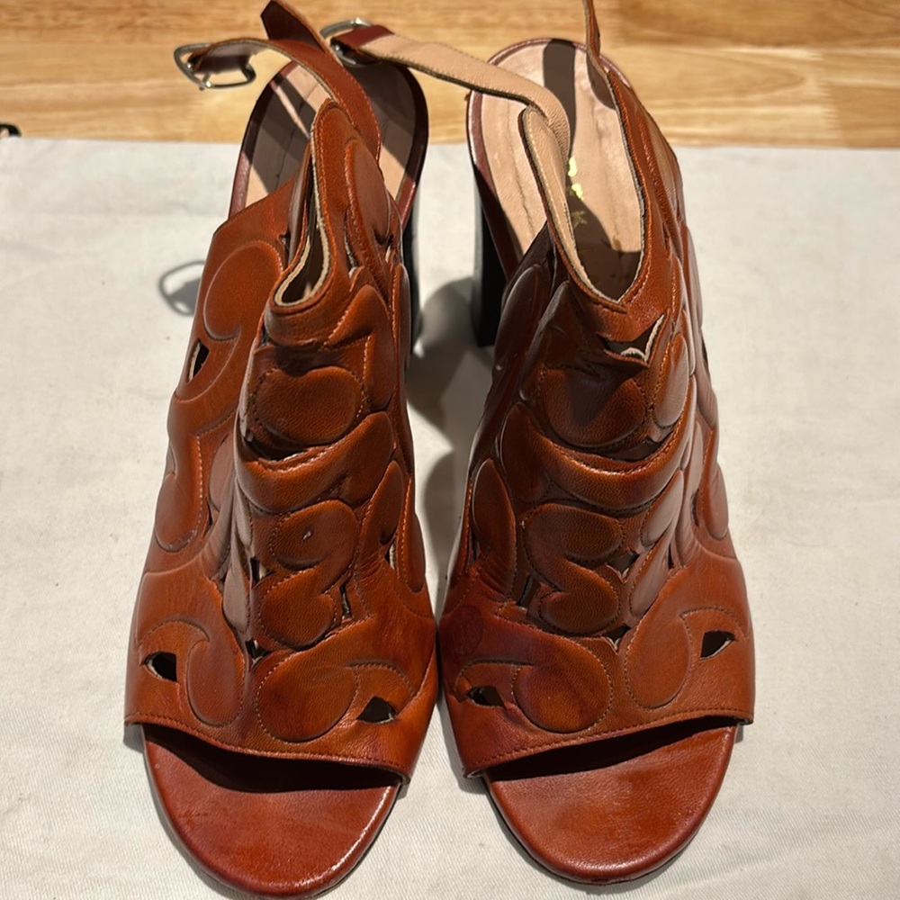 Derek Lam brown open toe heel sandal